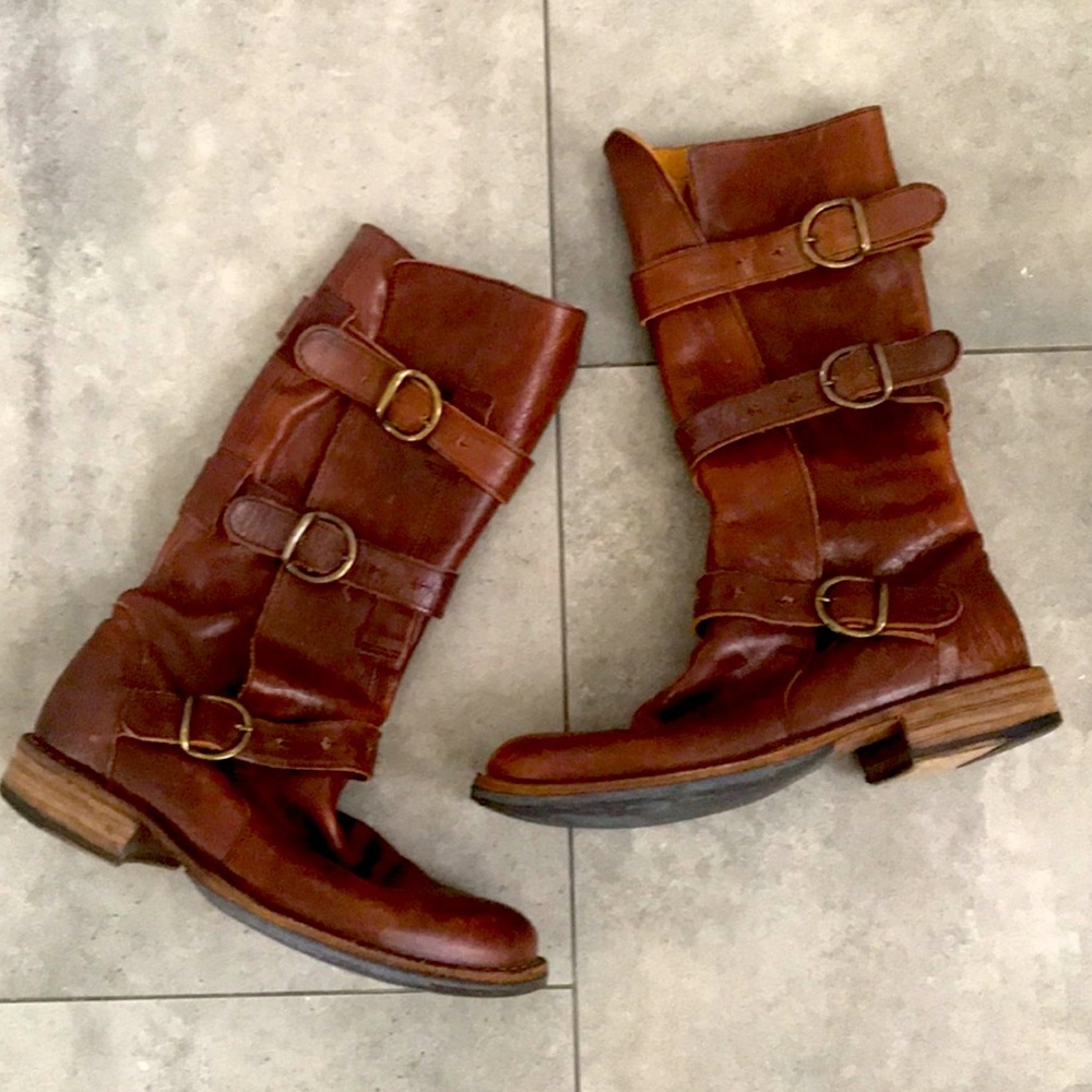 Fiorentini + Baker 7040 brown leather moto riding boots!